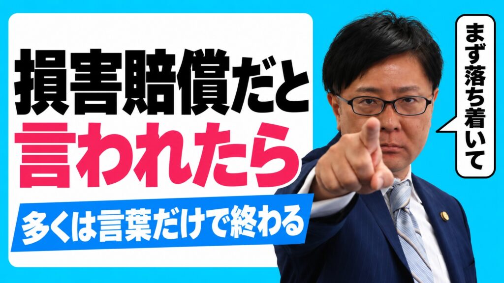 損害賠償だと言われたら 多くは言葉だけで終わる（弁護士 嵩原安三郎）